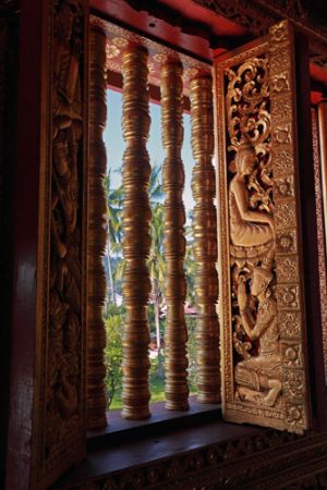Wat Vissoun Window Laos